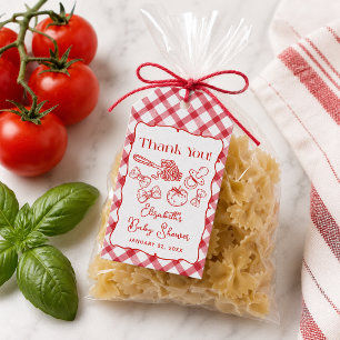 Pasta & Pacifiers Hand Drawn Italian Baby Shower Gift Tags