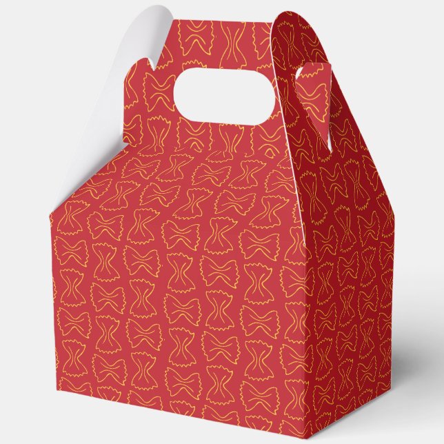 Pasta Pattern Red Italian That's Amore Favour Box (Front)