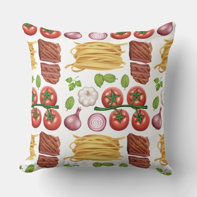 Pasta Pattern throw pillows (Front)