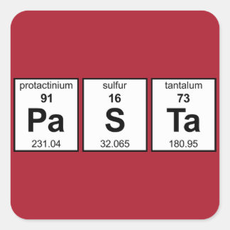 PaSTa Periodic Table Square Sticker