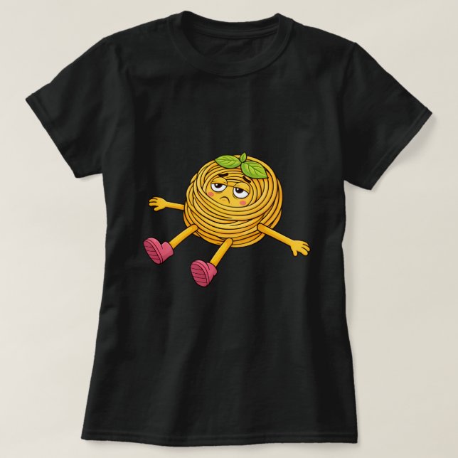 Pasta Polo Lying Down Tired and Drained T-Shirt (Design Front)