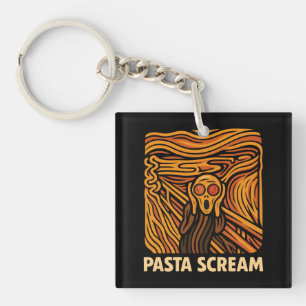 Pasta Scream Art Scream of Spaghetti Key Ring