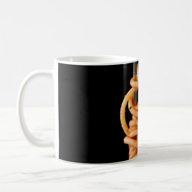 Pasta spun on a Fork, Food Spaghetti Coffee Mug (Left)