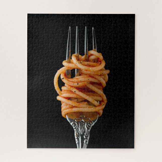 Pasta spun on a Fork, Food Spaghetti Jigsaw Puzzle (Vertical)