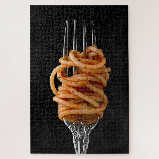 Pasta spun on a Fork, Food Spaghetti Jigsaw Puzzle (Vertical)