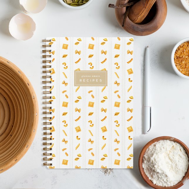 Pasta Stripe Personalised Recipe Notebook (Creator Uploaded)