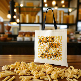 Pasta Time is Anytime Pattern Double Sided Design Tote Bag