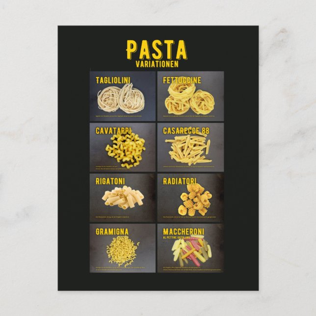 Pasta Variations Italian Restaurant Postcard (Front)