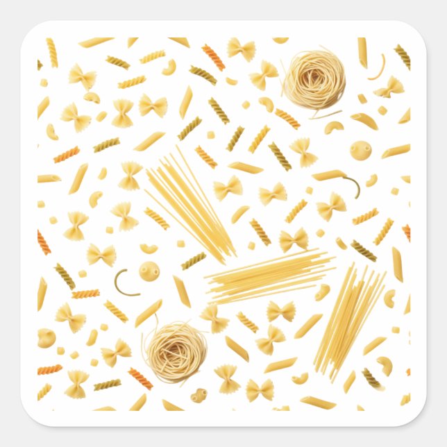 Pasta Varieties Seamless Pattern Sticker (Front)