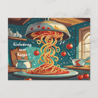 pasta with tomato sauce postcard