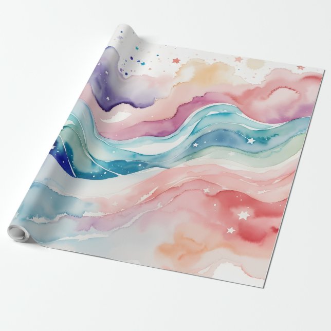 Pastal watercolor Abstract  Wrapping Paper (Unrolled)