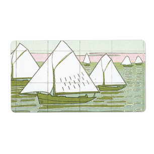 Paste Sailboats Vintage Seascape Labels