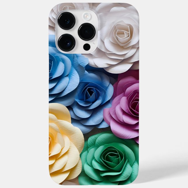 PASTEL 3-D PAPER LOOK GARDENIA FLOWERS Case-Mate iPhone CASE (Back)