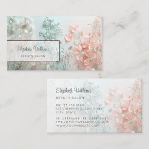 Pastel 3D Boho Flowers Business Card