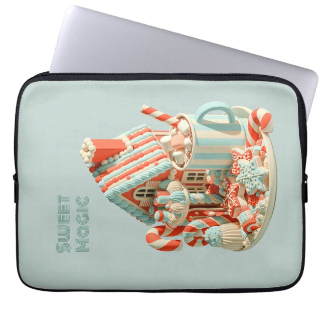 Pastel 3D Candy House Sweet Magic Laptop Sleeve (Front)