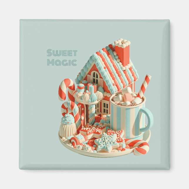 Pastel 3D Candy House Sweet Magic Magnet (Front)