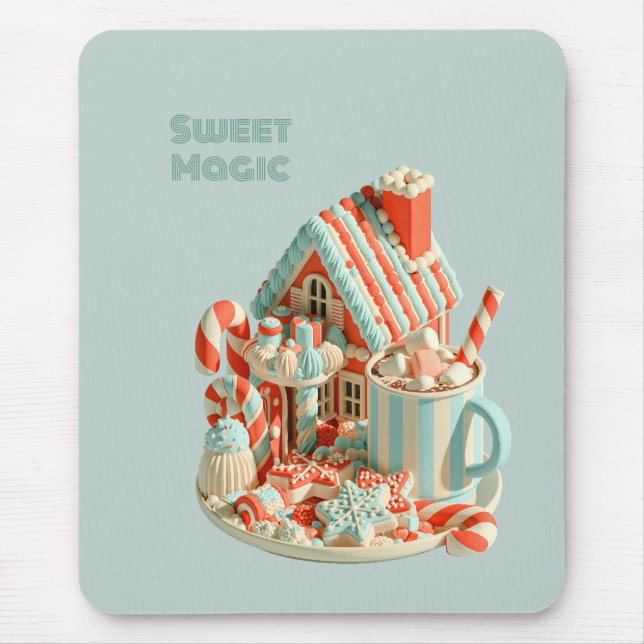 Pastel 3D Candy House Sweet Magic Mouse Pad (Front)