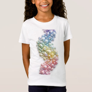 Pastel 3D Crystal Mosaic T-Shirt - Abstract Luxury