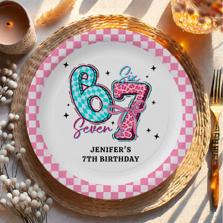 Pastel 67 Six Seven Girl Birthday Party Paper Plate