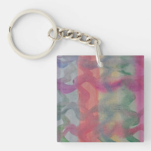 Pastel Abstract Art Key Ring