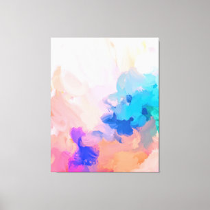 Pastel Abstract Art Modern Colourful Canvas Print