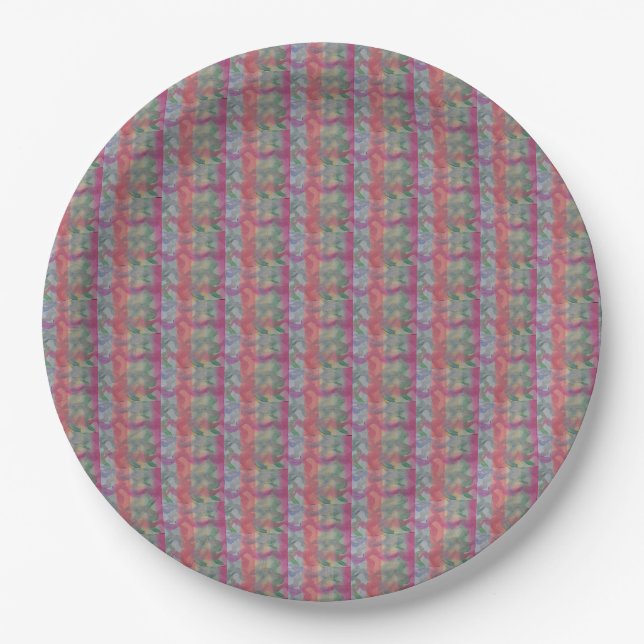 Pastel Abstract Art  Paper Plate (Front)