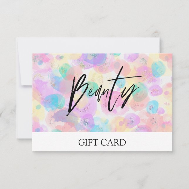 *~* Pastel Abstract BubblesTrendy BEAUTY GIFT CARD (Front)
