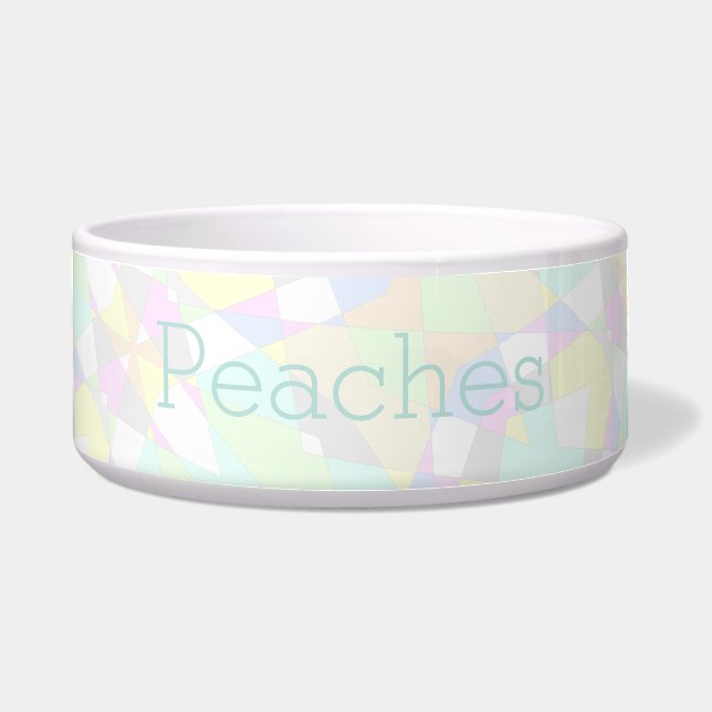 Pastel Abstract Design Dog Food Bowl - HAMbWG (Front)