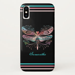 Pastel Abstract Dragonfly Black  Case-Mate iPhone Case