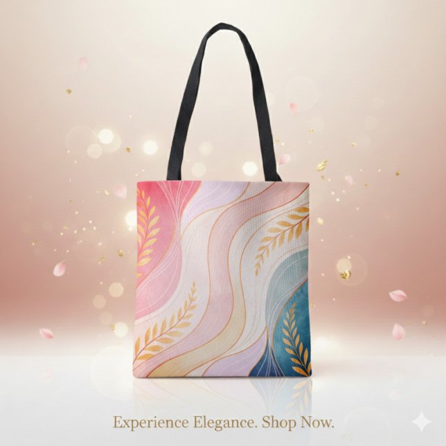 Pastel Abstract Feminine Full-Print Tote Bag (Pastel Abstract Feminine Full-Print Tote Bag)