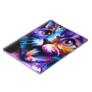 PASTEL ABSTRACT FUNNY CAT NOTEBOOK