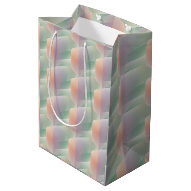 Pastel Abstract Gradient Soft Colour Aesthetic Medium Gift Bag (Back Angled)