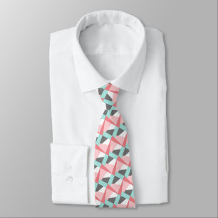 Pastel Abstract Hip Mosaic Geometric Art Pattern Tie
