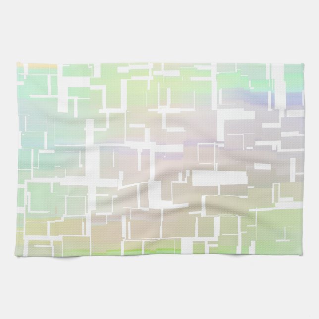 Pastel Abstract Multicolored Pattern Tea Towel (Horizontal)