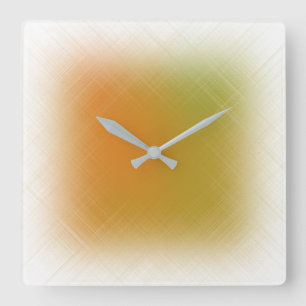 Pastel Abstract Orange and Lime Square Wall Clock