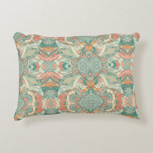 Pastel Abstract Paisley Pattern Decorative Cushion