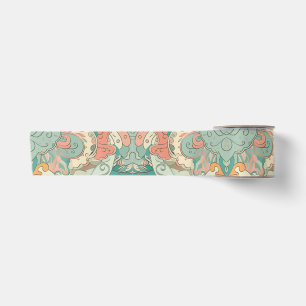 Pastel Abstract Paisley Pattern Satin Ribbon