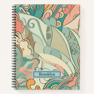 Pastel Abstract Paisley Pattern Spiral Notebook