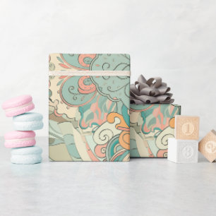 Pastel Abstract Paisley Pattern Wrapping Paper