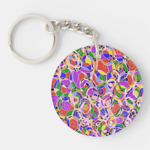 Pastel abstract patterned key ring