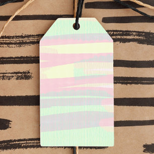 Pastel Abstract Pink Green Yellow Gift Tags