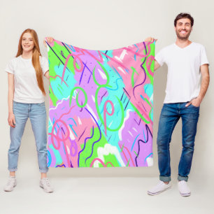 Pastel Abstract Pop Art  Fleece Blanket