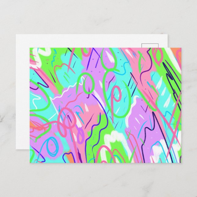 Pastel Abstract Pop Art  Postcard (Front/Back)