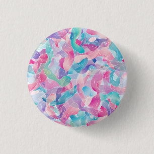 Pastel Abstract Ribbon Pattern 3 Cm Round Badge