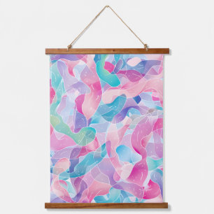 Pastel Abstract Ribbon Pattern Hanging Tapestry
