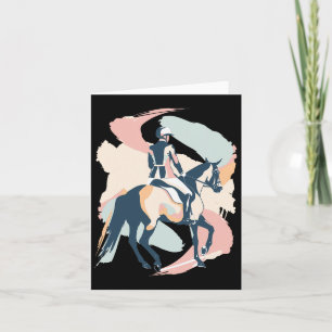 Pastel Abstract Shapes Horseback Riding Equestrian Card