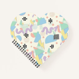 Pastel Abstract Shapes Pattern Design Notebook