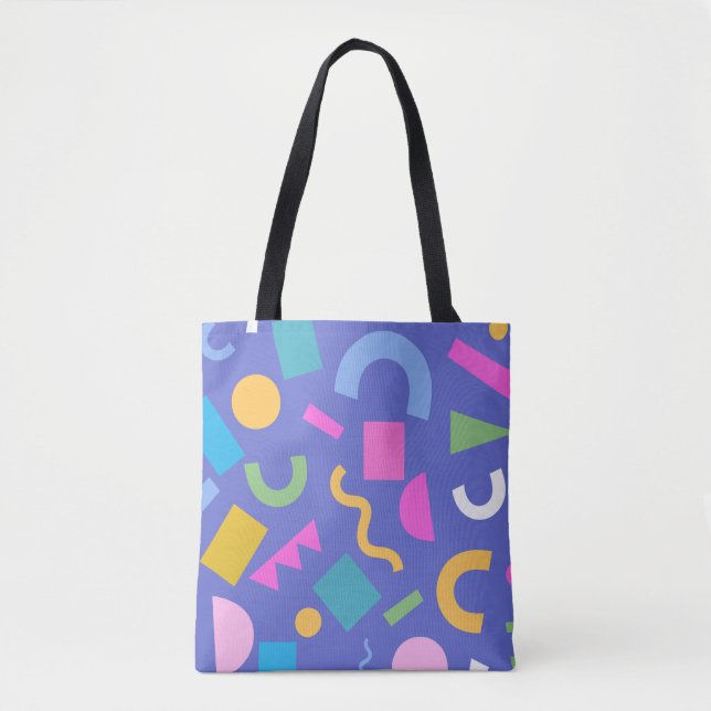 Pastel Abstract Shapes Pattern Design Tote Bag (Front)