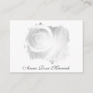 *~ Pastel Abstract Silver Grey ROSE Business Card