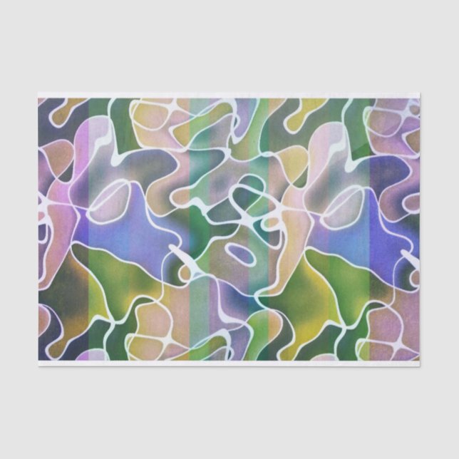 Pastel Abstract Stripes Decoupage Tissue Paper (Front)